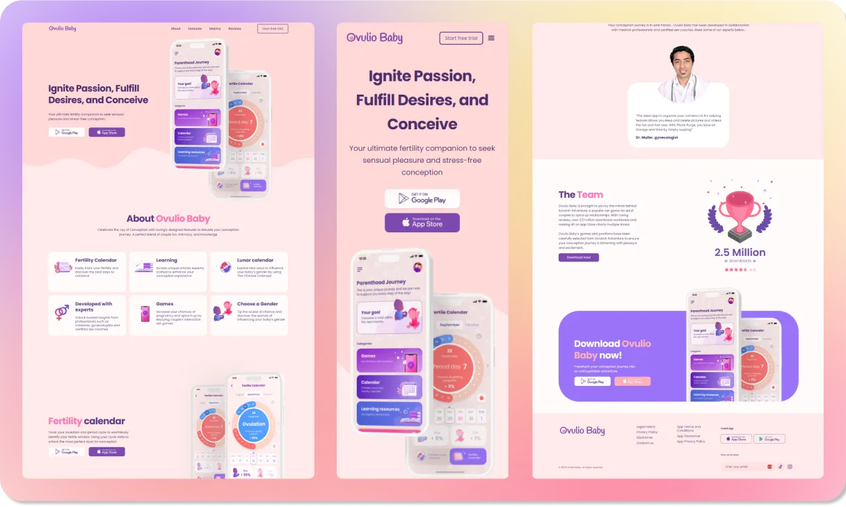 Ovulio Baby Website Thumbnail